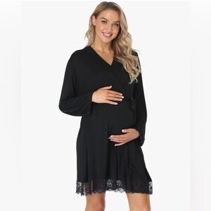 Black maternity labor and delivery robe